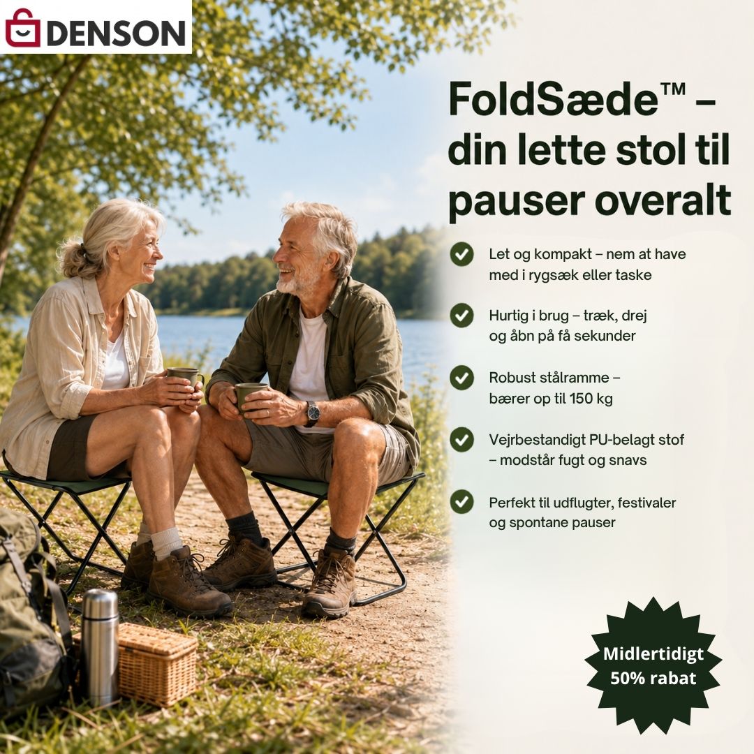 FoldSæde™ | Smart sammenfoldelig stol – nem at tage med overalt