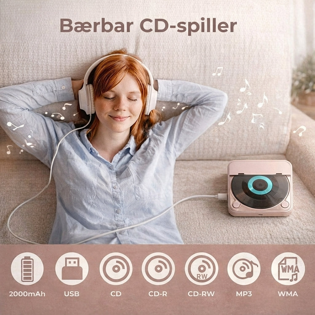 PureSound CD-Afspiller™ | Genoplev musikken med krystalklart lyd – overalt