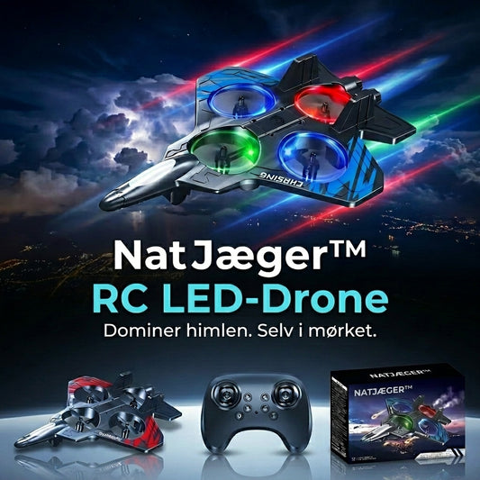 NatJæger™ RC LED-Drone – Flyveoplevelse for begyndere og entusiaster