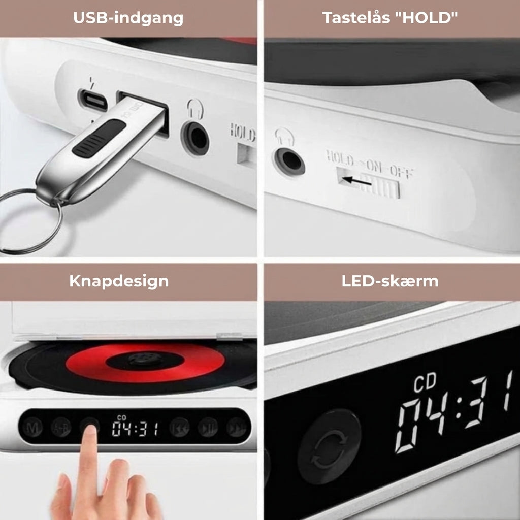 PureSound CD-Afspiller™ | Genoplev musikken med krystalklart lyd – overalt
