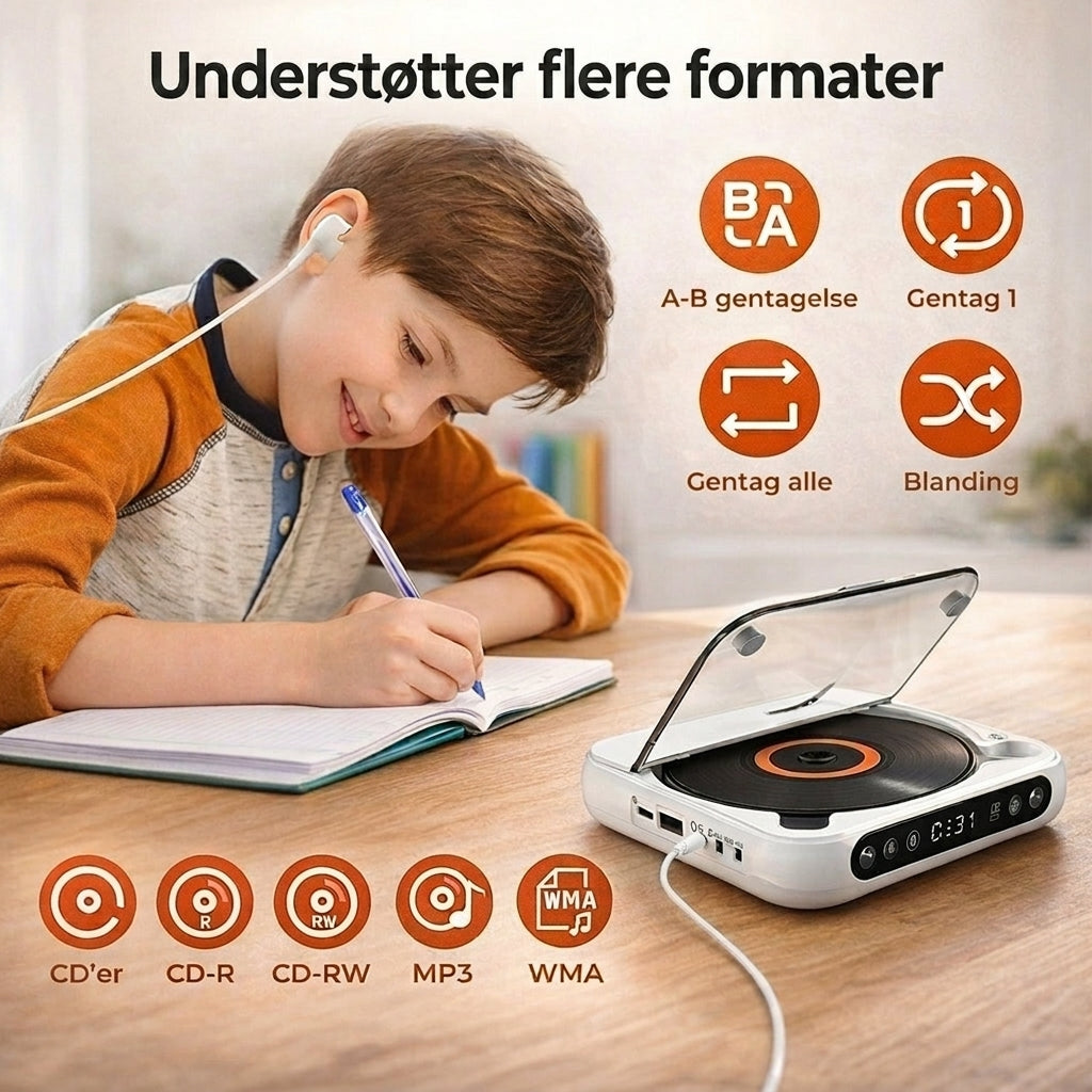 PureSound CD-Afspiller™ | Genoplev musikken med krystalklart lyd – overalt