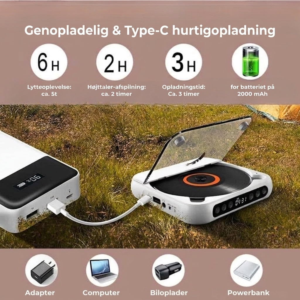 PureSound CD-Afspiller™ | Genoplev musikken med krystalklart lyd – overalt
