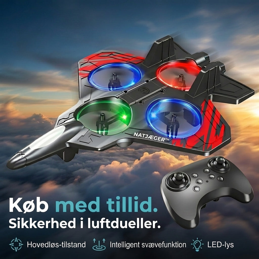 NatJæger™ RC LED-Drone – Flyveoplevelse for begyndere og entusiaster