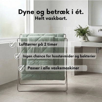Dyne | Den hurtigtørrende 2-i-1-dyne der gør sengetøj overflødigt