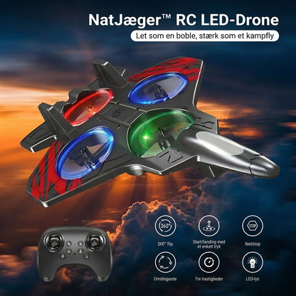 NatJæger™ RC LED-Drone – Flyveoplevelse for begyndere og entusiaster