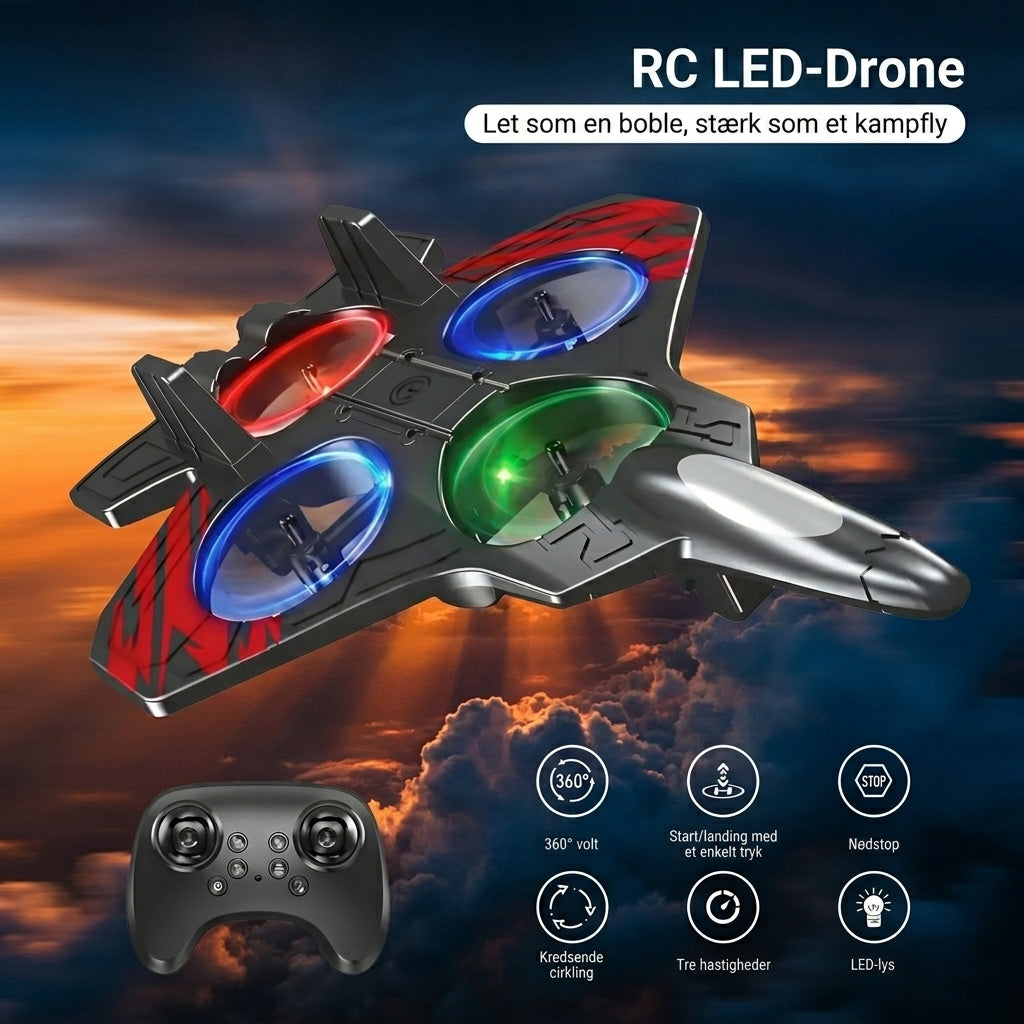 NatJæger™ RC LED-Drone – Stabil & Nem at Flyve