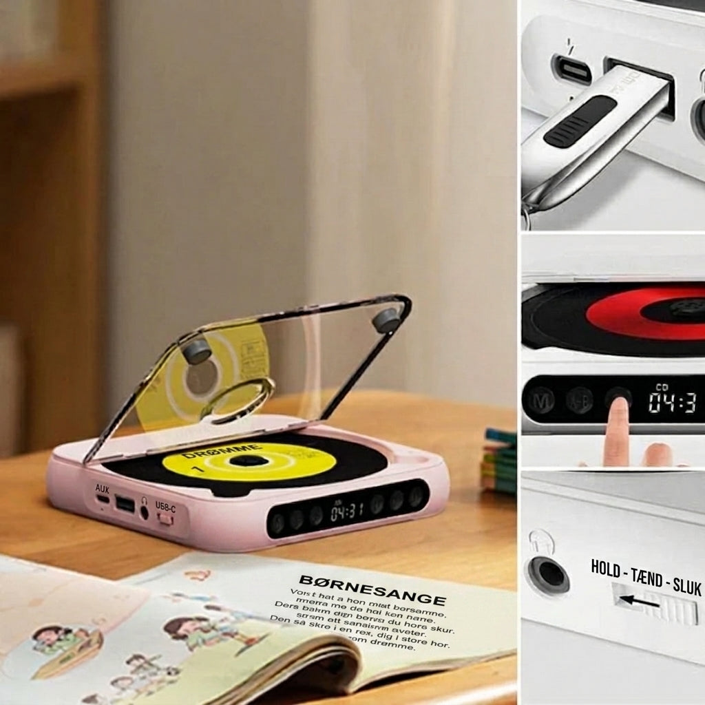 PureSound CD-Afspiller™ | Genoplev musikken med krystalklart lyd – overalt