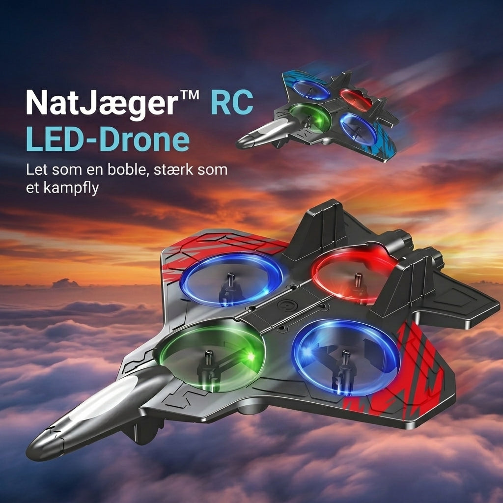 NatJæger™ RC LED-Drone – Flyveoplevelse for begyndere og entusiaster